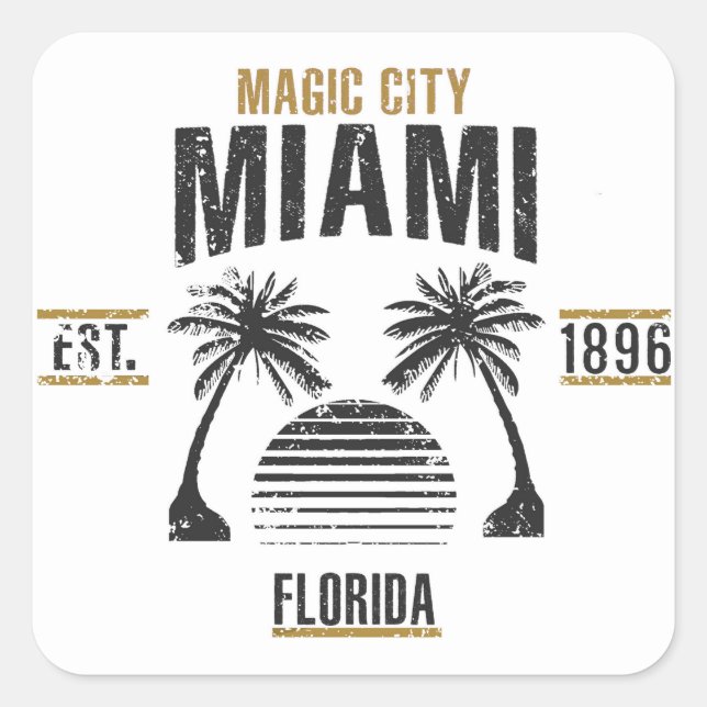 Miami Square Sticker (Front)