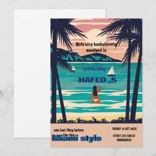 Miami Summer Girls Weekend Bachelorette Party Invi Invitation