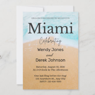 Miami Summer Girls Weekend Bachelorette Party Invitation