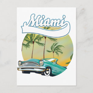 Miami Sunset logo Postcard