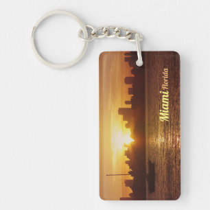 Miami Sunset Skyline w/out your Text Key Ring