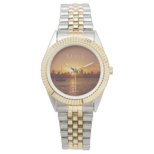 Miami Sunset Skyline w/out your Text Watch