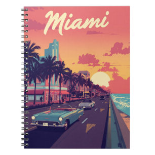Miami Sunset Vintage Notebook