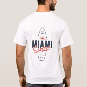 Miami Surf – Vintage Beach Sunset Surfboard Design T-Shirt