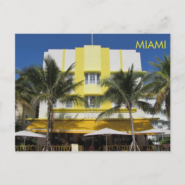 Miami The Leslie Hotel Postcard (Front)