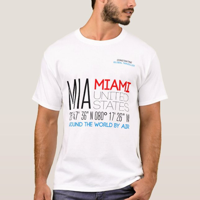 Miami, United States Text Art T-Shirt (Front)