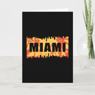 Miami USA City Cityscape Skyline Trip Funny Gift Card