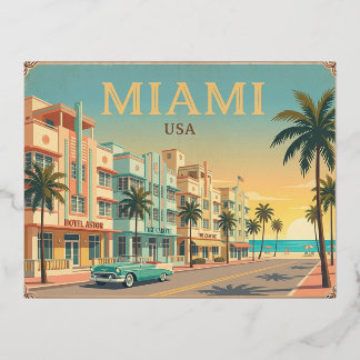 Miami USA Vintage Travel Postcard