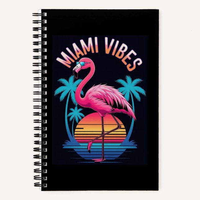 Miami Vibes Summer Flamingo Design-63454 Notebook (Front)