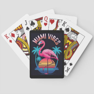 Miami Vibes Summer Flamingo Design-63454 Playing Cards