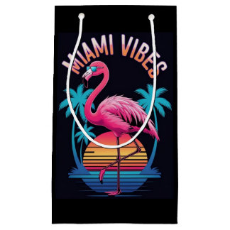 Miami Vibes Summer Flamingo Design-63454 Small Gift Bag