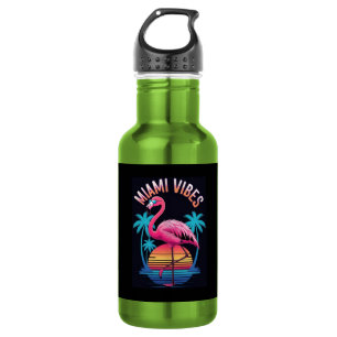 Miami Vibes Summer Flamingo Design-63454 Stainless 532 Ml Water Bottle