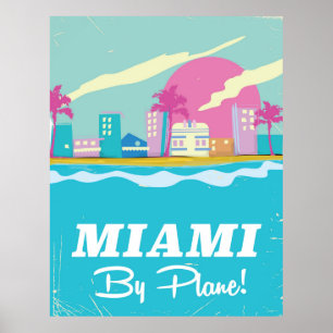 Miami vintage 1980s travel poster