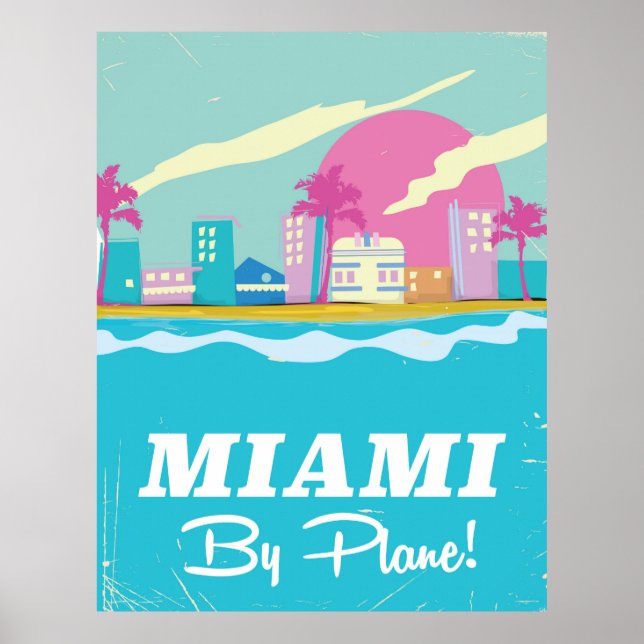 Miami vintage 1980s travel poster (Front)