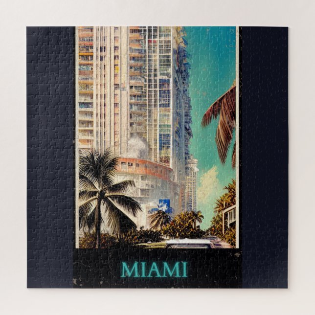 Miami vintage poster  jigsaw puzzle (Vertical)