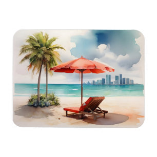 Miami watercolor art magnet