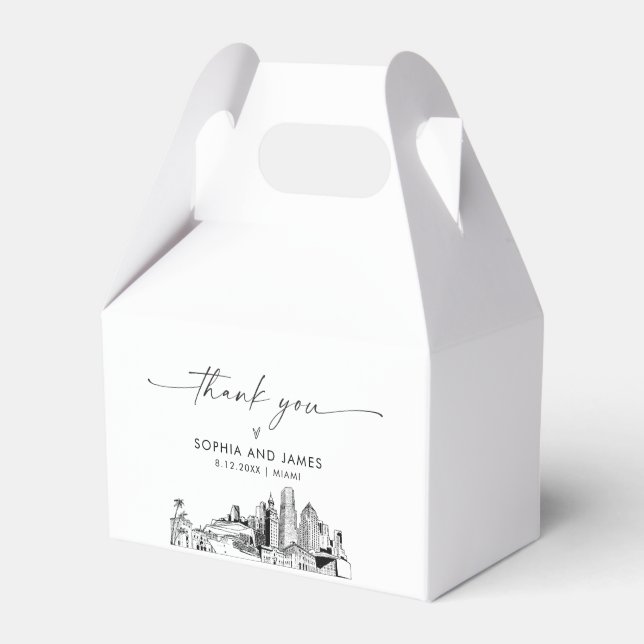 Miami Wedding Personalised Favour Box (Front Side)