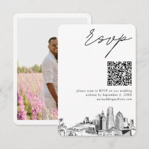 Miami Wedding RSVP QR Code Small Enclosure Card
