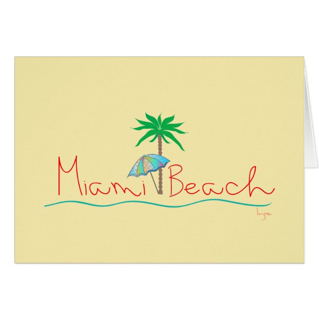 Miami with Palm and Umbrella (Front Horizontal)