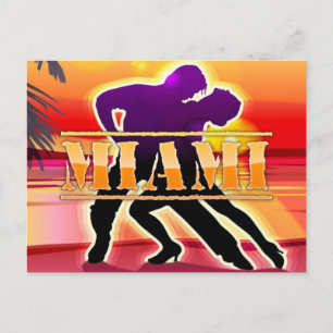 Miami Woman and Man Dancing Postcard