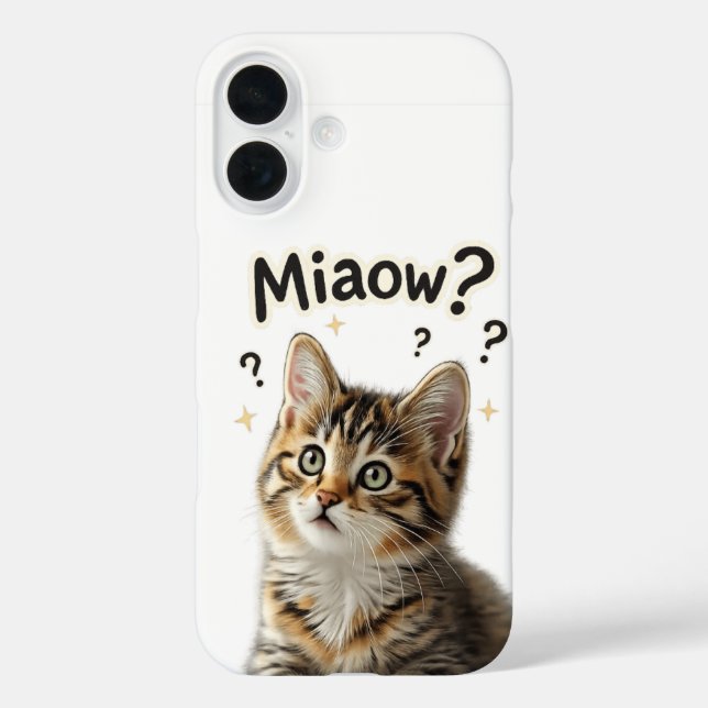 Miaow? | Funny Cat Phone Case for Cat Lovers (Back)