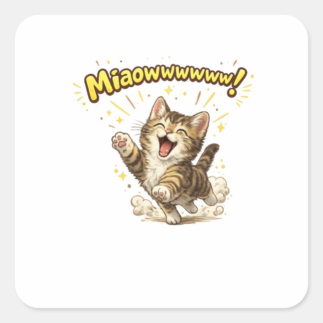 Miaowwwww! | Funny Cat Sticker for Cat Lovers (Front)
