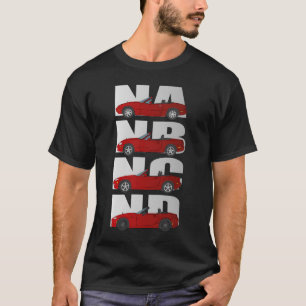 Miata Generations Red  T-Shirt