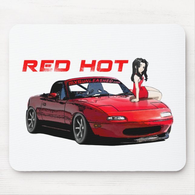 Miata MX-5 Red Hot Mouse Pad (Front)
