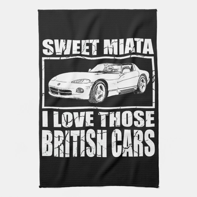 Miata Viper british car joke Tea Towel (Vertical)