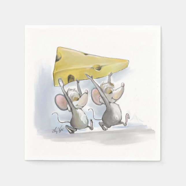 Mic and Mac Bringing In The Cheese Napkin (Front)