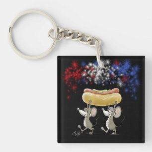 Mic And Mac's 4th Of July Night Picnic - Keychain