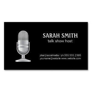 Mic   Blogger   Podcast Host Magnetic Business Card