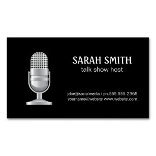 Mic   Blogger   Podcast Host Magnetic Business Card