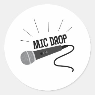 Mic Drop Classic Round Sticker
