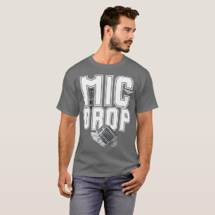Mic Drop Music Typography T-Shirt