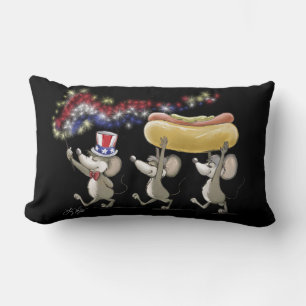 Mic, Mac And Moe's 4th Of July Night Lumbar Pillow