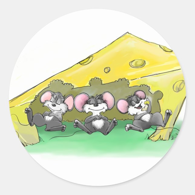 Mic, Mac and Moe's Feast Of Thanksgiving Classic Round Sticker (Front)