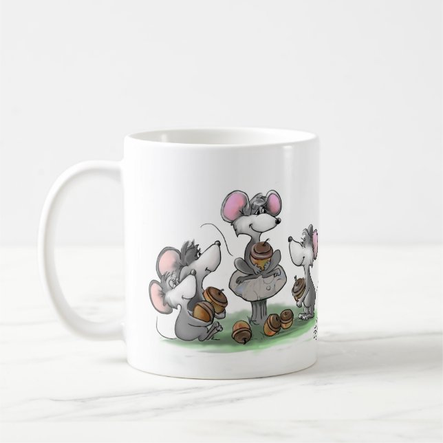 Mic, Mac and Moe's Happy Father's Day Illustration Coffee Mug (Left)