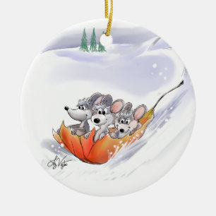 Mic, Mac And Moe's Winter Holiday Ornament