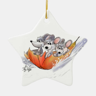 Mic, Mac And Moe's Winter Holiday Star Ornament