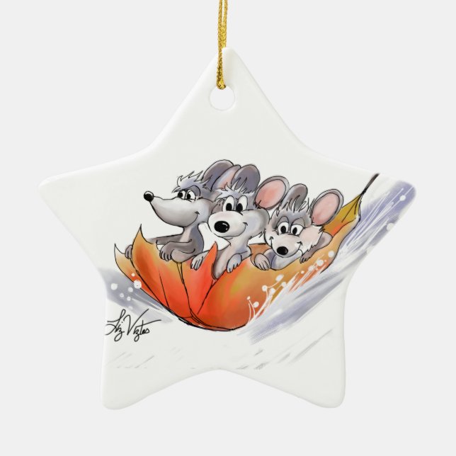 Mic, Mac And Moe's Winter Holiday Star Ornament (Front)