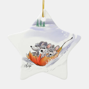 Mic, Mac And Moe's Winter Holiday Star Ornament