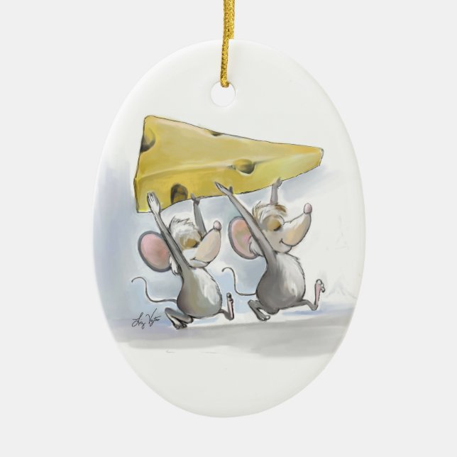 Mic & Mac Bringing In The Cheese Oval  Ornament (Front)