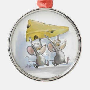 Mic & Mac Bringing In The Cheese Round Ornament