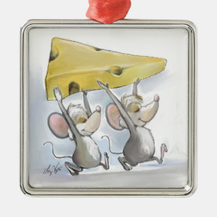 Mic & Mac Bringing In The Cheese Square Ornament