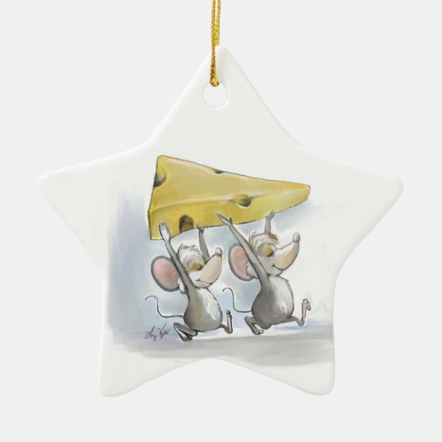 Mic & Mac Bringing In The Cheese Star Ornament (Front)
