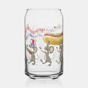 Mic, Mac & Moe's Happy 4th of July Can Glass