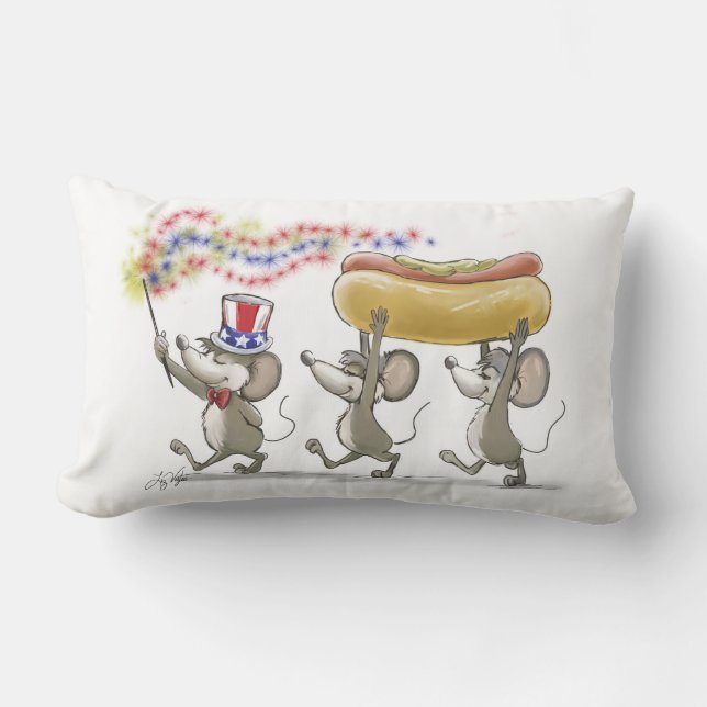 Mic, Mac & Moe's Happy 4th of July Lumbar Pillow (Front)