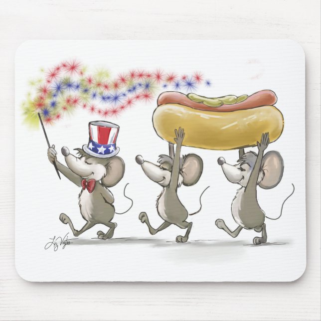 Mic, Mac & Moe's Happy 4th of July Mousepad (Front)