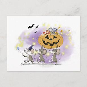 Mic, Mac & Moe's Happy Halloween Holiday Postcard